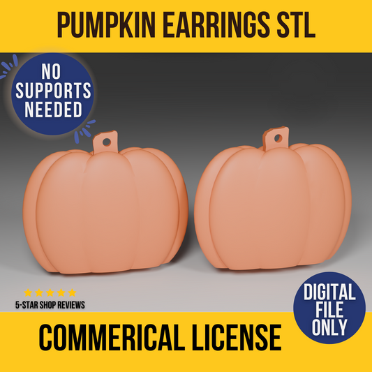 Pumpkin 3D print file for earrings