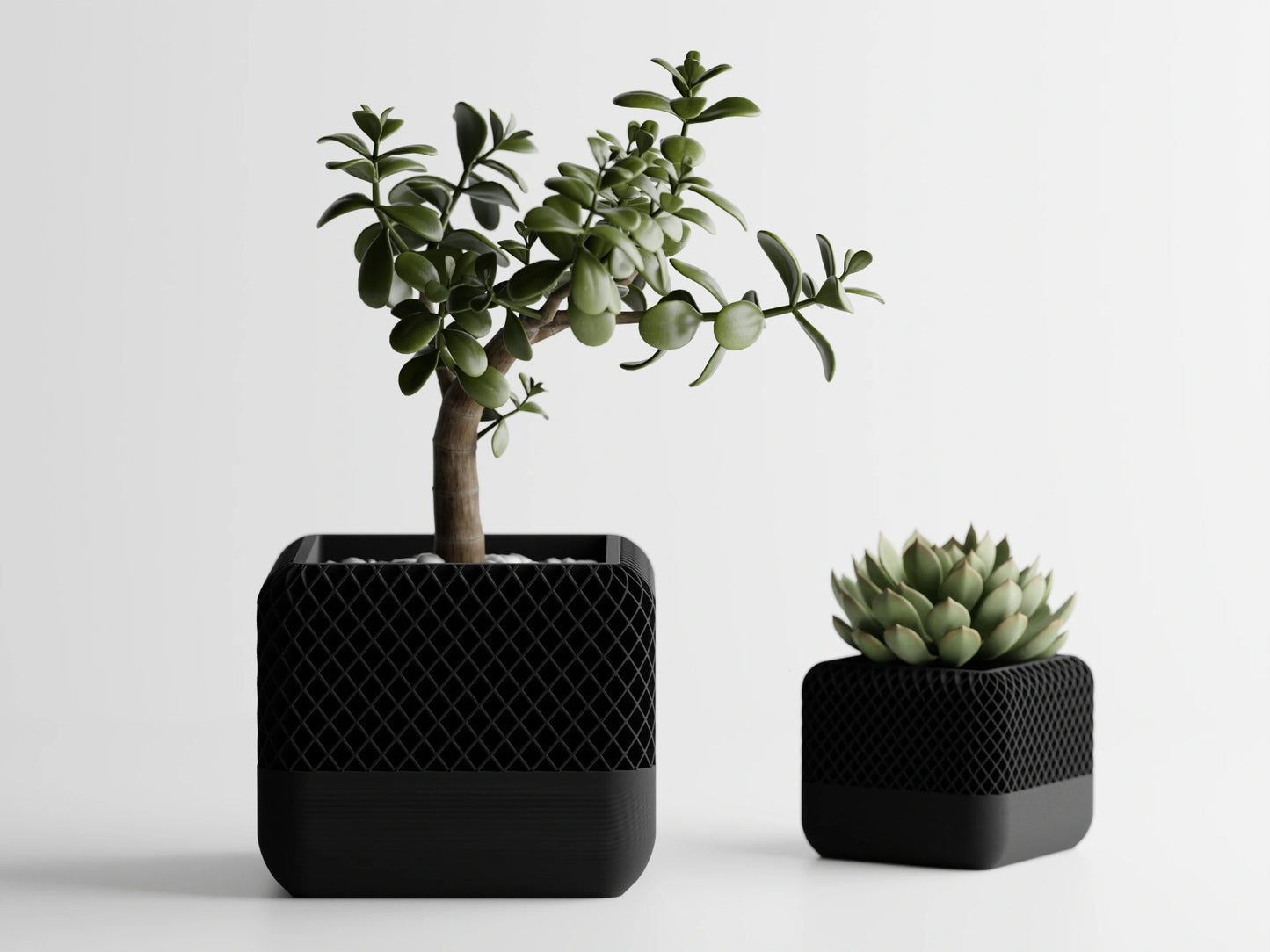 Modern Square Apple Home Pod Style Plant Pot Vase (SET OF 2)