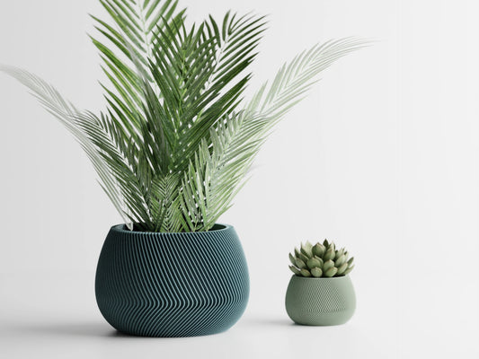 Modern Ribbed Planter Pot Vase (SET OF 2)