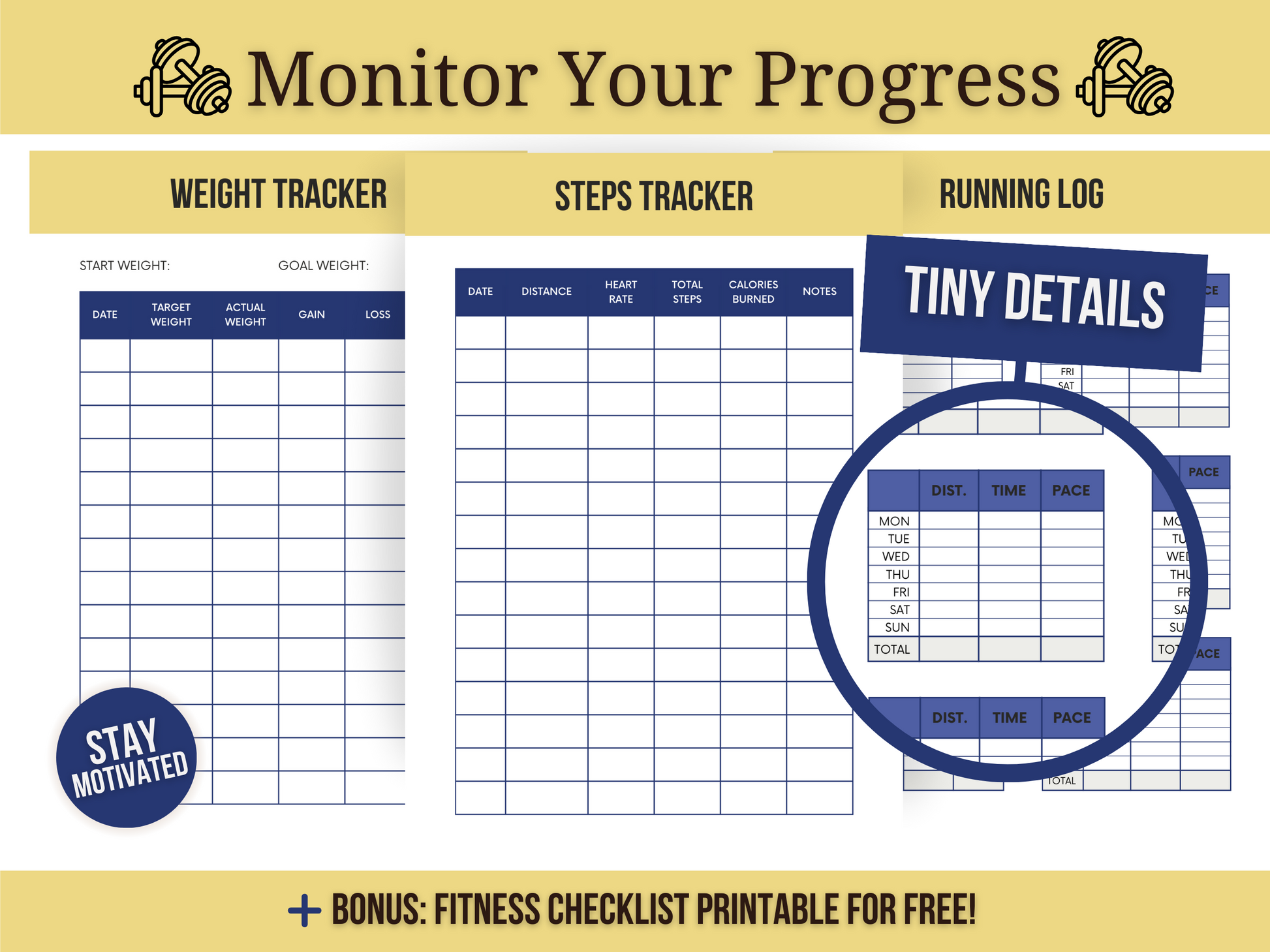 Progress monitor for weight loss