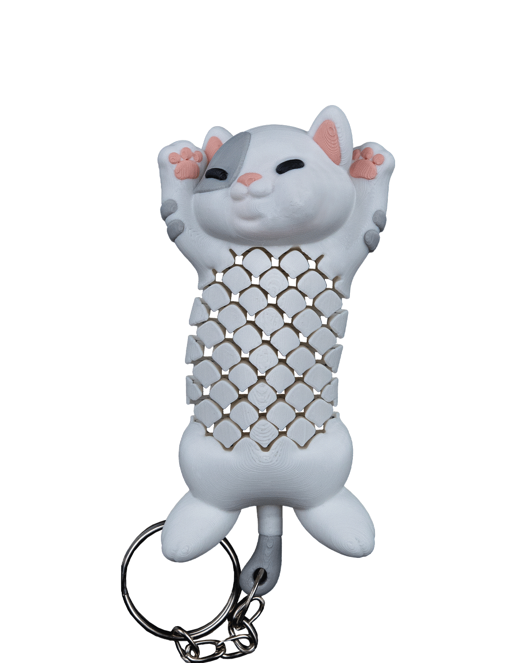 Cute Cuddly Lazy Cat Keychain