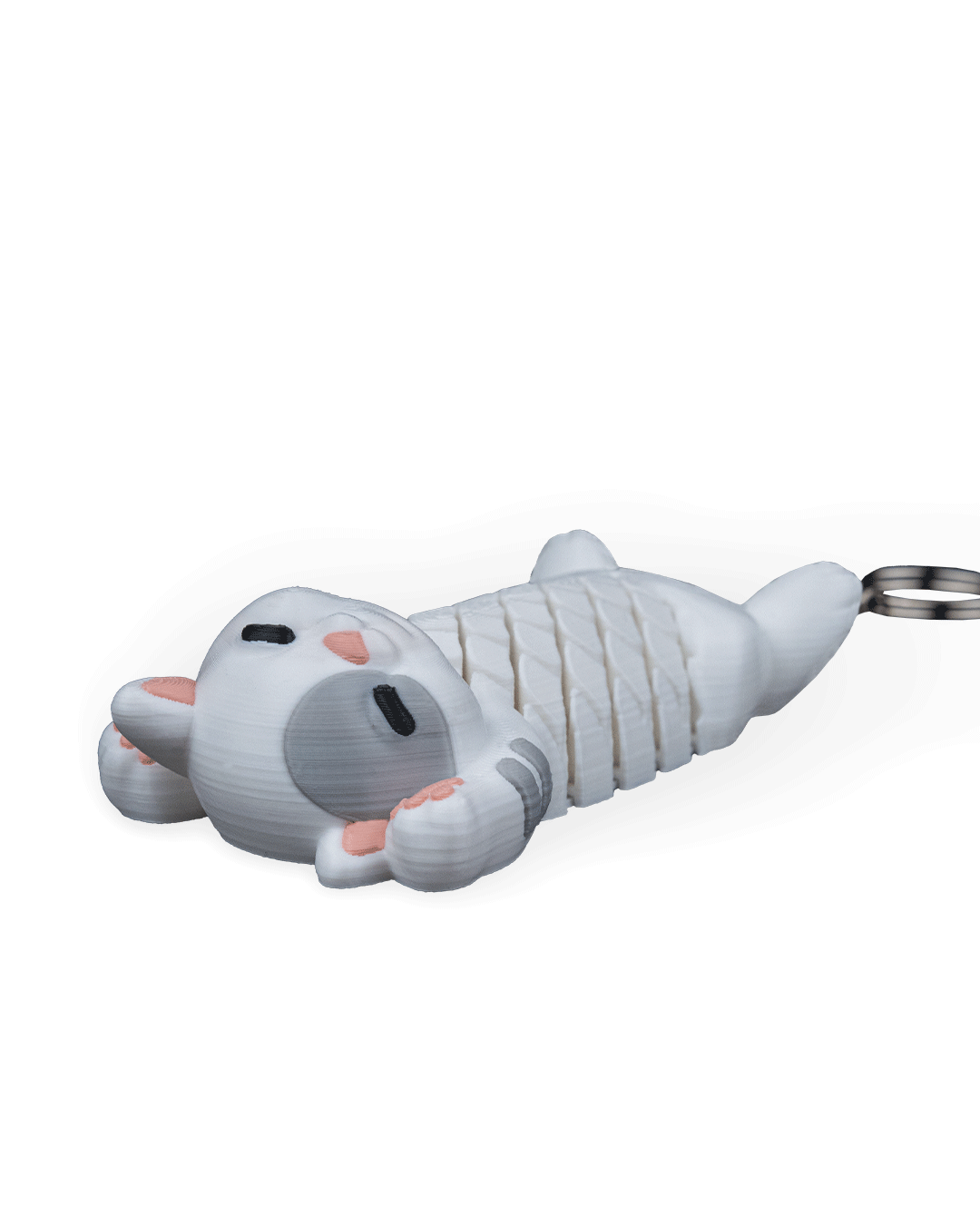 Cute Cuddly Lazy Cat Keychain