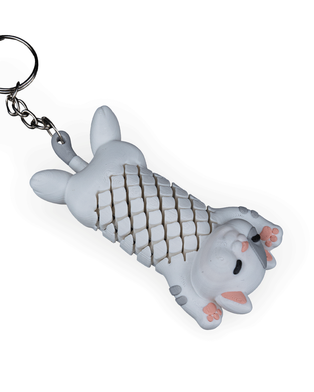Cute Cuddly Lazy Cat Keychain