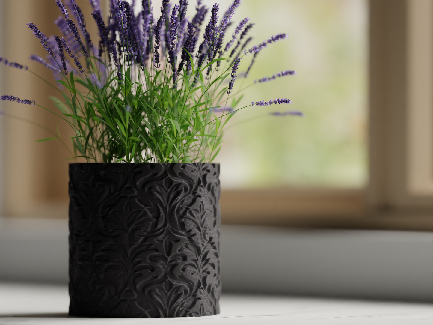 Damask Patterned Plant Vase Pot