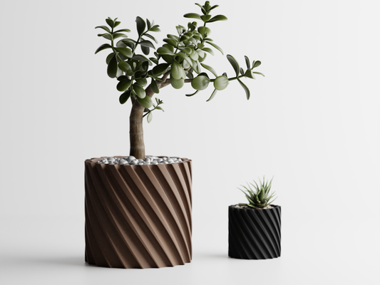 Twisted Style Plant Pot Vase Container (SET of 2)