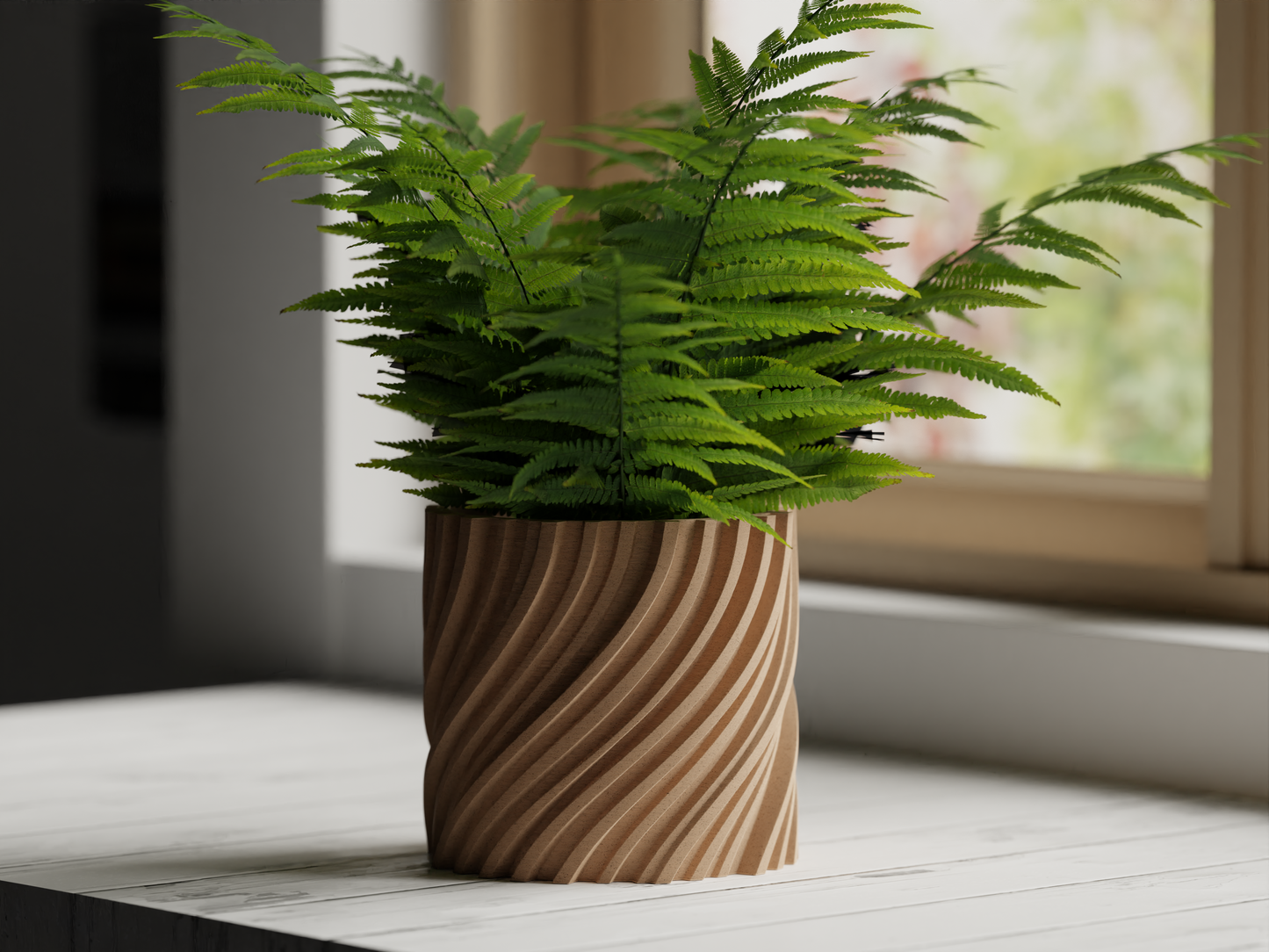 Wavy Ribbed Plant Pot Vase