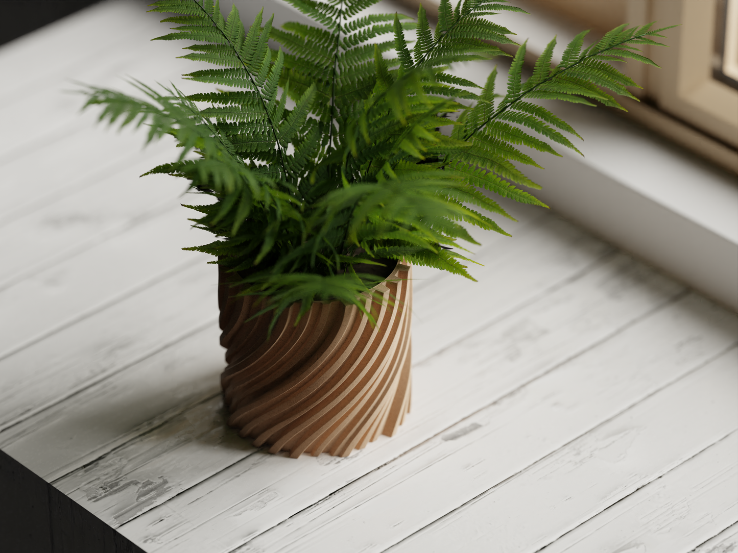 Wavy Ribbed Plant Pot Vase